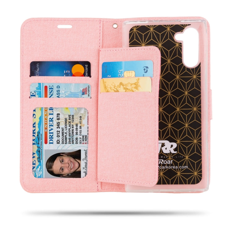 For Galaxy Note 10 ROAR Shockproof PU + TPU Horizontal Flip Leather Case with Holder & Card Slots