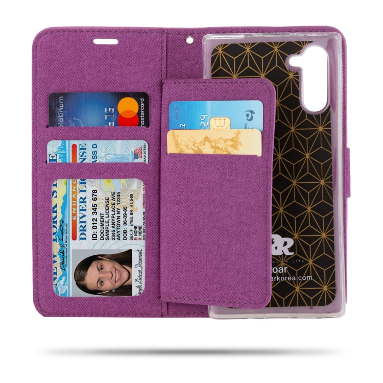 For Galaxy Note 10 ROAR Shockproof PU + TPU Horizontal Flip Leather Case with Holder & Card Slots