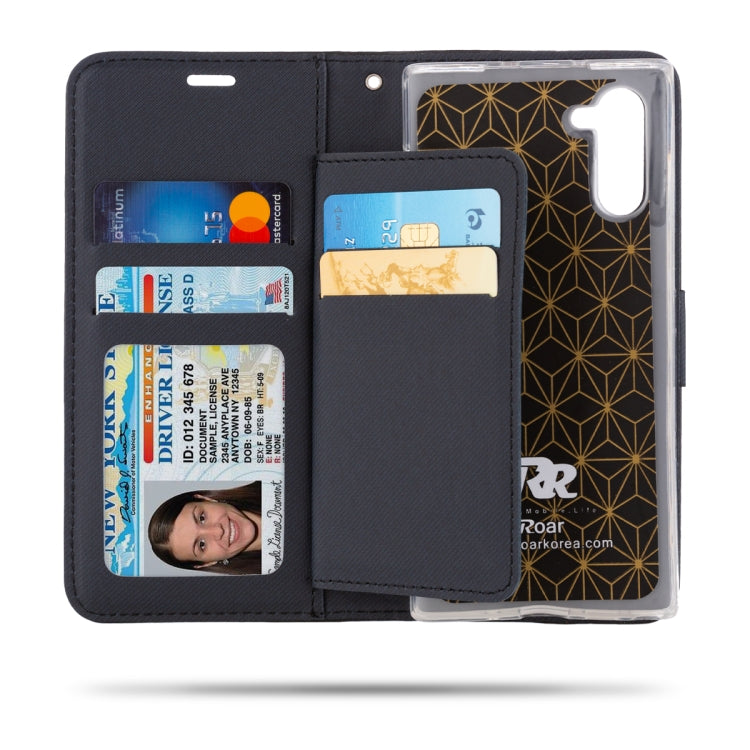 For Galaxy Note 10 ROAR Shockproof PU + TPU Horizontal Flip Leather Case with Holder & Card Slots