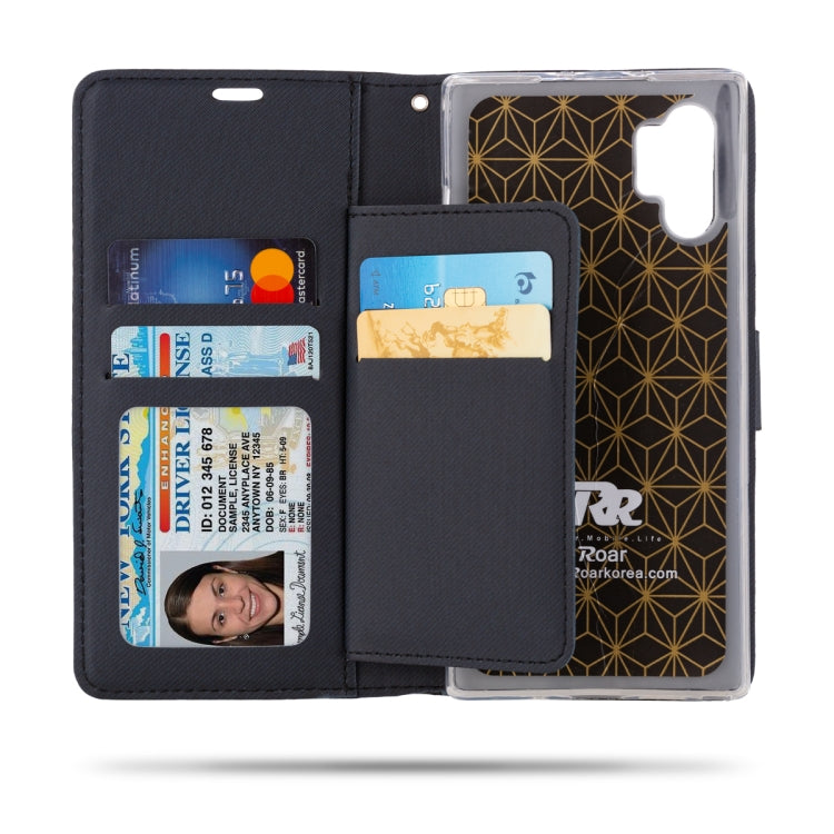 For Galaxy Note 10+ ROAR Shockproof PU + TPU Horizontal Flip Leather Case with Holder & Card Slots