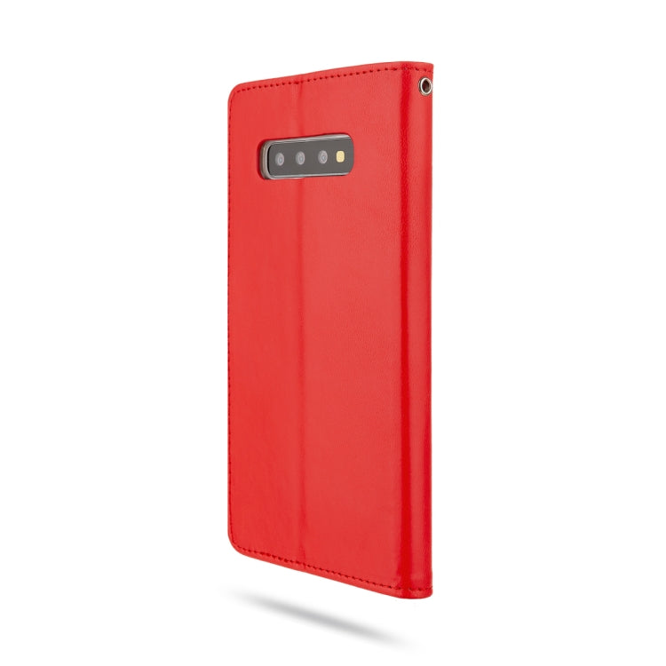 For Galaxy S10+ ROAR Shockproof PU + TPU Horizontal Flip Leather Case with Holder & Card Slots