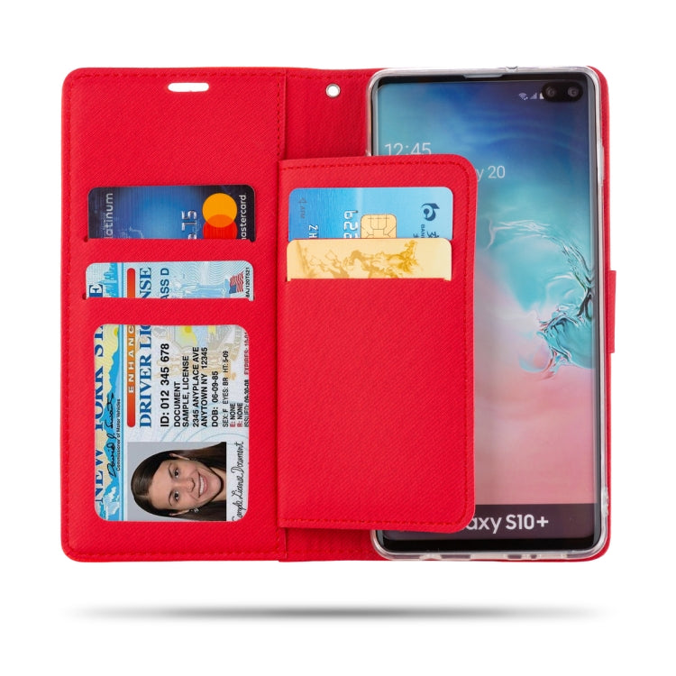 For Galaxy S10+ ROAR Shockproof PU + TPU Horizontal Flip Leather Case with Holder & Card Slots