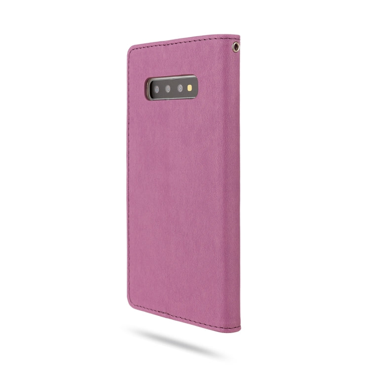 For Galaxy S10+ ROAR Shockproof PU + TPU Horizontal Flip Leather Case with Holder & Card Slots