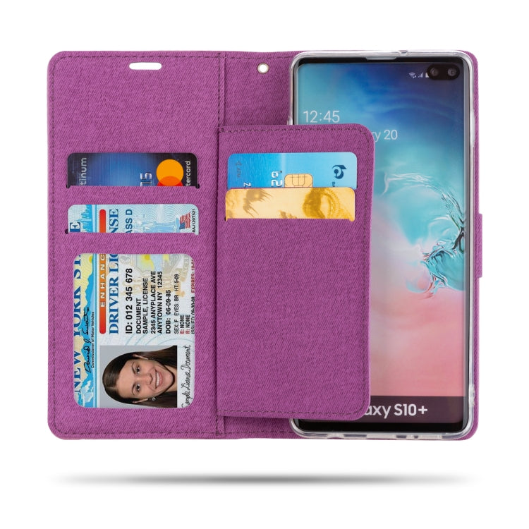 For Galaxy S10+ ROAR Shockproof PU + TPU Horizontal Flip Leather Case with Holder & Card Slots