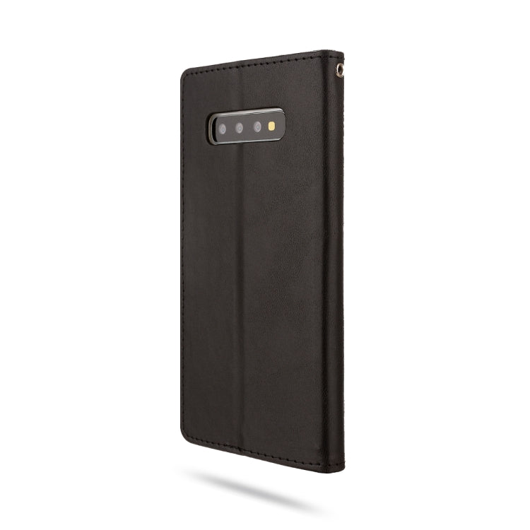 For Galaxy S10+ ROAR Shockproof PU + TPU Horizontal Flip Leather Case with Holder & Card Slots
