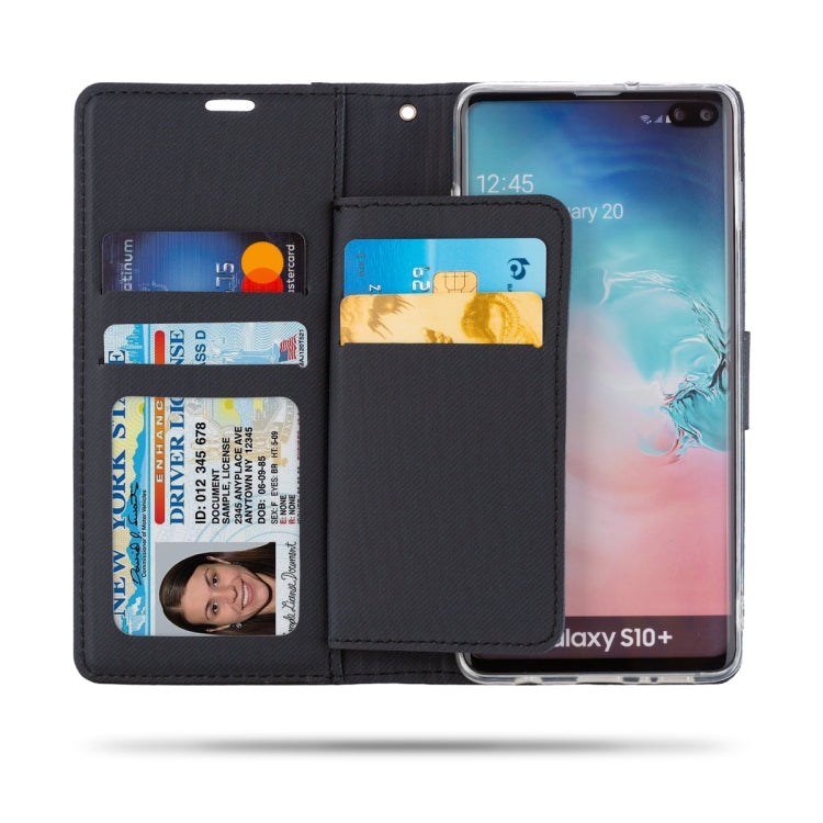 For Galaxy S10+ ROAR Shockproof PU + TPU Horizontal Flip Leather Case with Holder & Card Slots