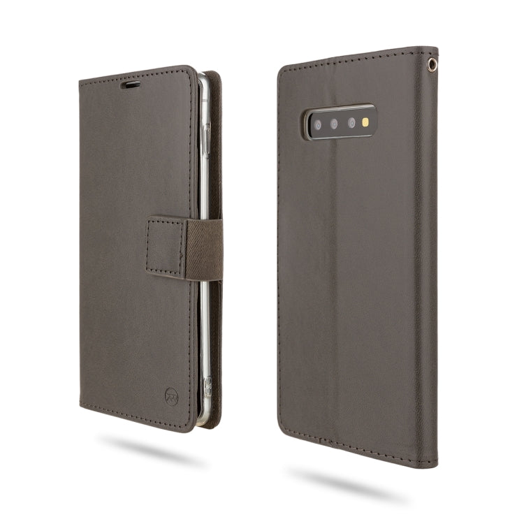 For Galaxy S10+ ROAR Shockproof PU + TPU Horizontal Flip Leather Case with Holder & Card Slots