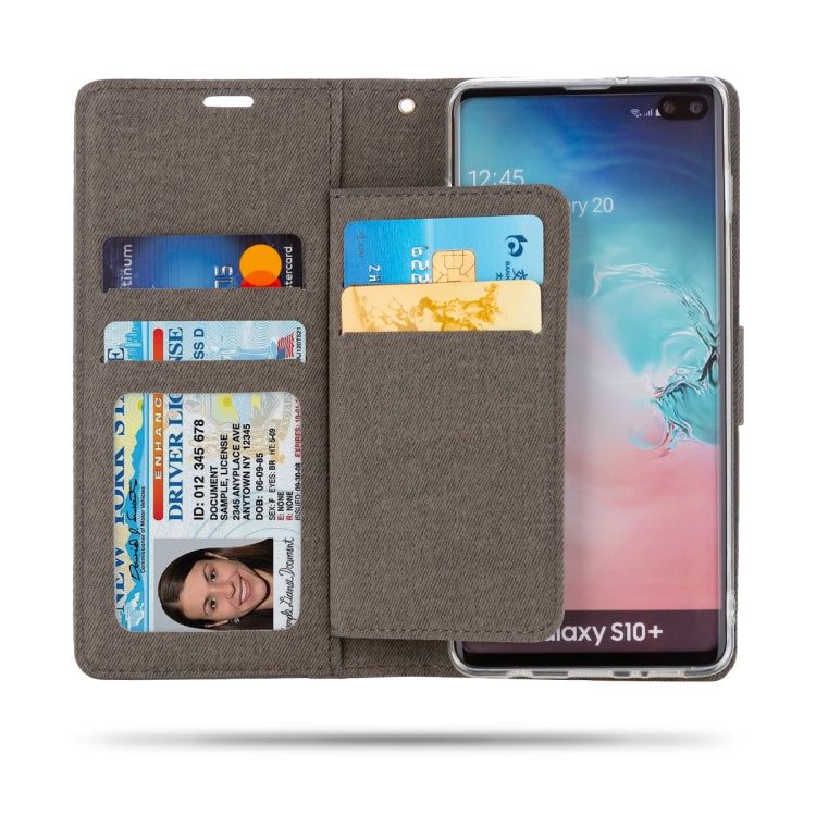 For Galaxy S10+ ROAR Shockproof PU + TPU Horizontal Flip Leather Case with Holder & Card Slots