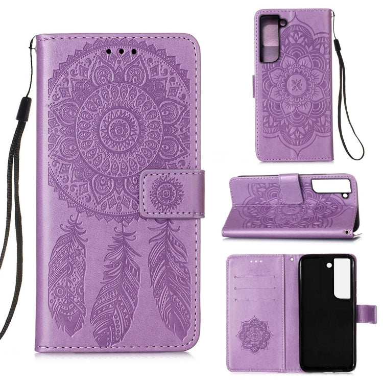 For Samsung Galaxy S22 5G Dream Catcher Printing Horizontal Flip Leather Phone Case