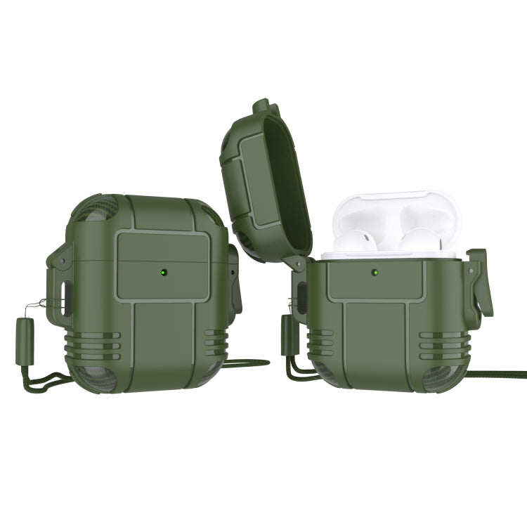 TPU Anti-full Earphone Protective Case with Lanyard For AirPods 1 / 2