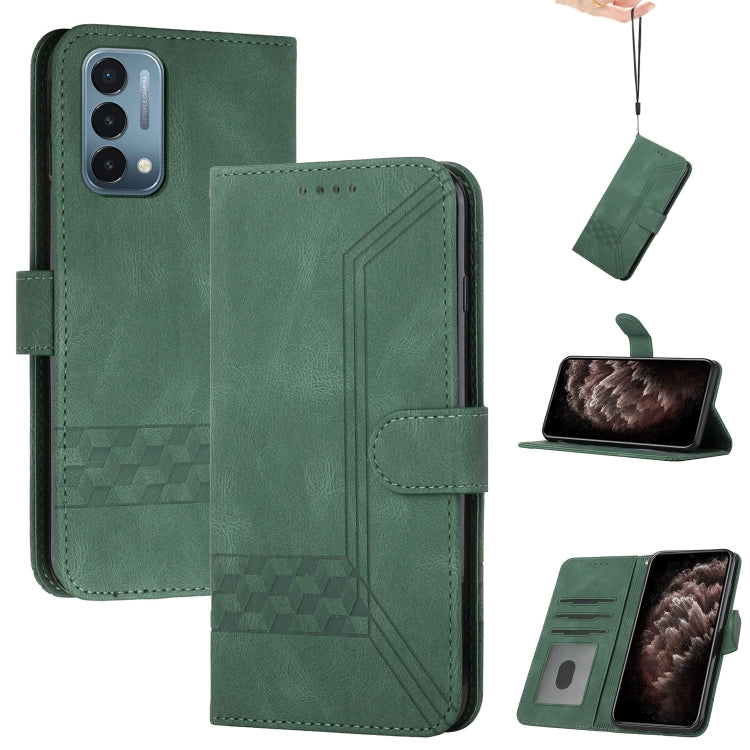 Cubic Skin Feel Flip Leather Phone Case For OnePlus Nord N200 5G