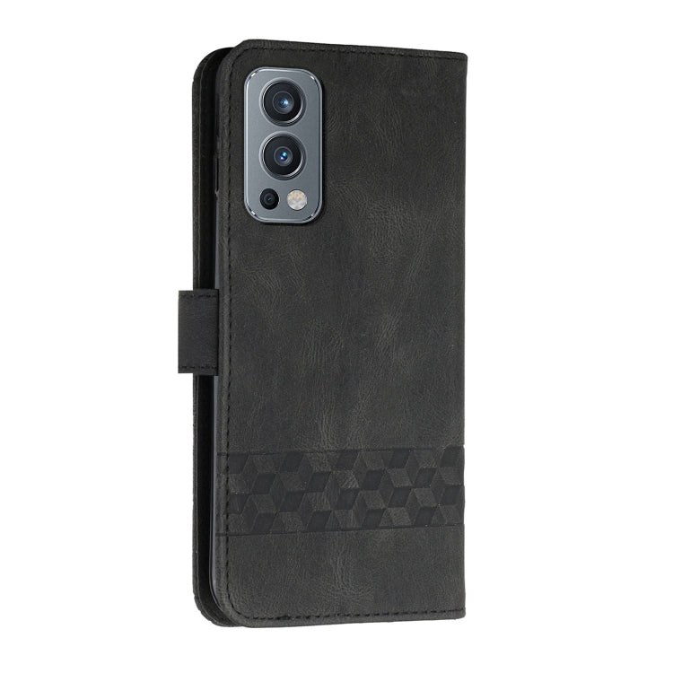 Cubic Skin Feel Flip Leather Phone Case For OnePlus Nord 2 5G