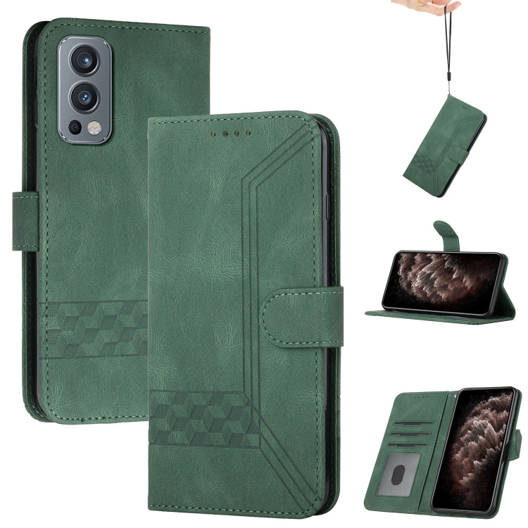 Cubic Skin Feel Flip Leather Phone Case For OnePlus Nord 2 5G