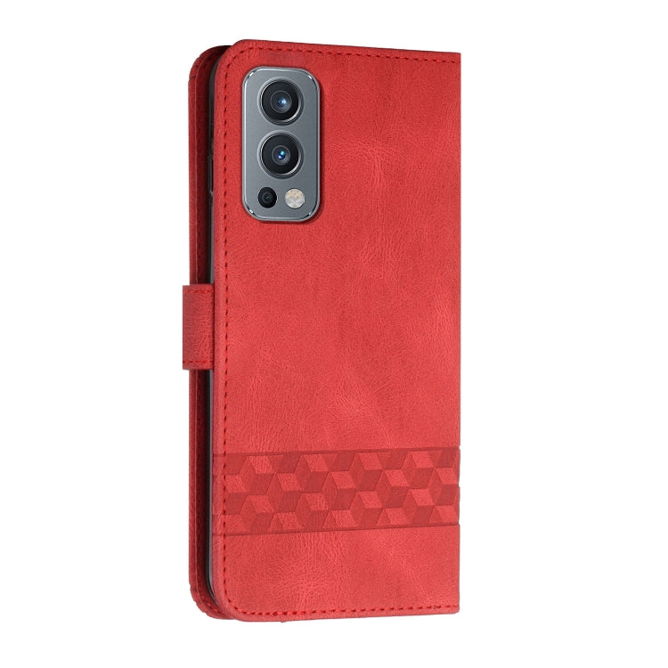 Cubic Skin Feel Flip Leather Phone Case For OnePlus Nord 2 5G