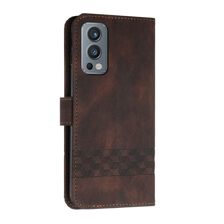 Cubic Skin Feel Flip Leather Phone Case For OnePlus Nord 2 5G