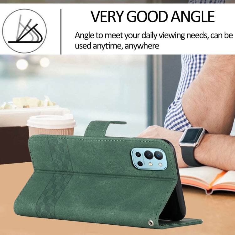 Cubic Skin Feel Flip Leather Phone Case For OnePlus 9R Pro