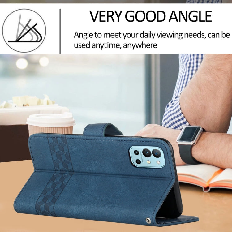 Cubic Skin Feel Flip Leather Phone Case For OnePlus 9R Pro