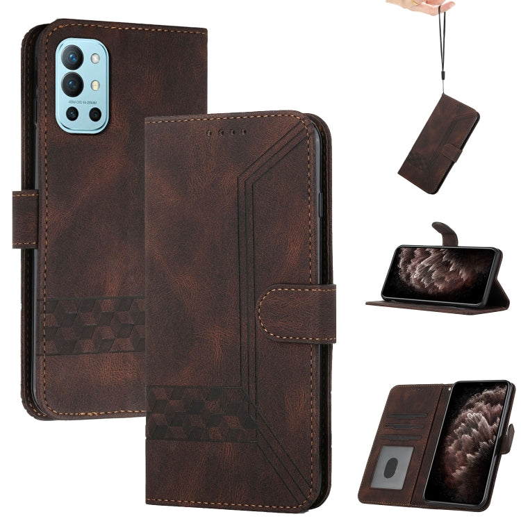 Cubic Skin Feel Flip Leather Phone Case For OnePlus 9R Pro