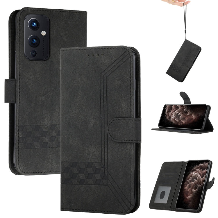 Cubic Skin Feel Flip Leather Phone Case For OnePlus 9