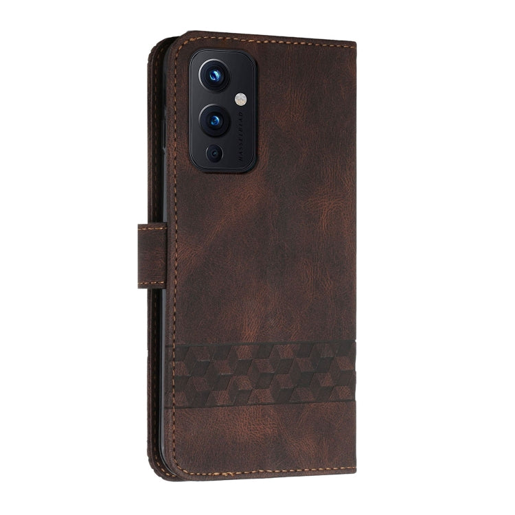 Cubic Skin Feel Flip Leather Phone Case For OnePlus 9