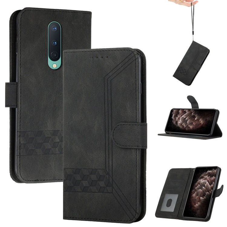 Cubic Skin Feel Flip Leather Phone Case For OnePlus 8