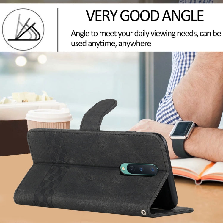 Cubic Skin Feel Flip Leather Phone Case For OnePlus 8
