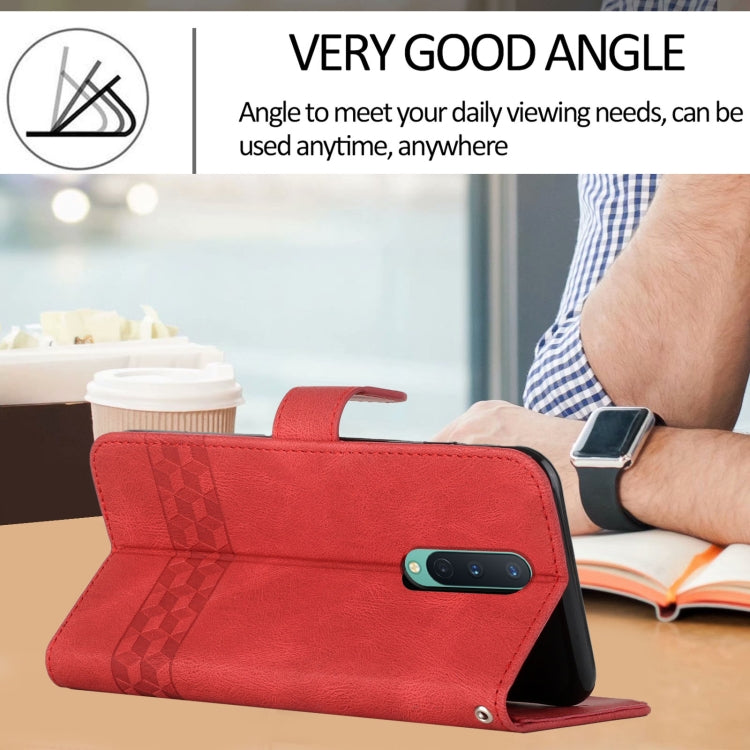Cubic Skin Feel Flip Leather Phone Case For OnePlus 8