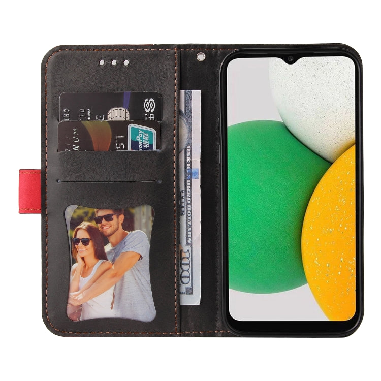 For Samsung Galaxy A03 EU Version Stitching-Color Flip Leather Phone Case with Holder