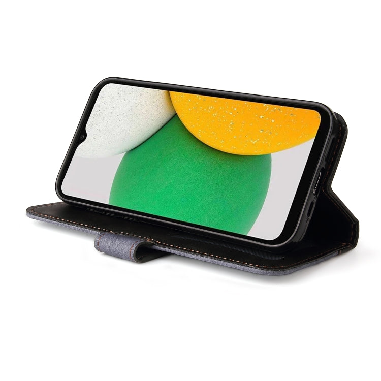 For Samsung Galaxy A03 EU Version Stitching-Color Flip Leather Phone Case with Holder
