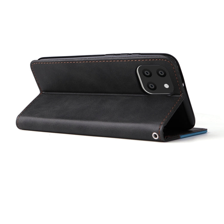 For Samsung Galaxy A03 EU Version Stitching-Color Flip Leather Phone Case with Holder