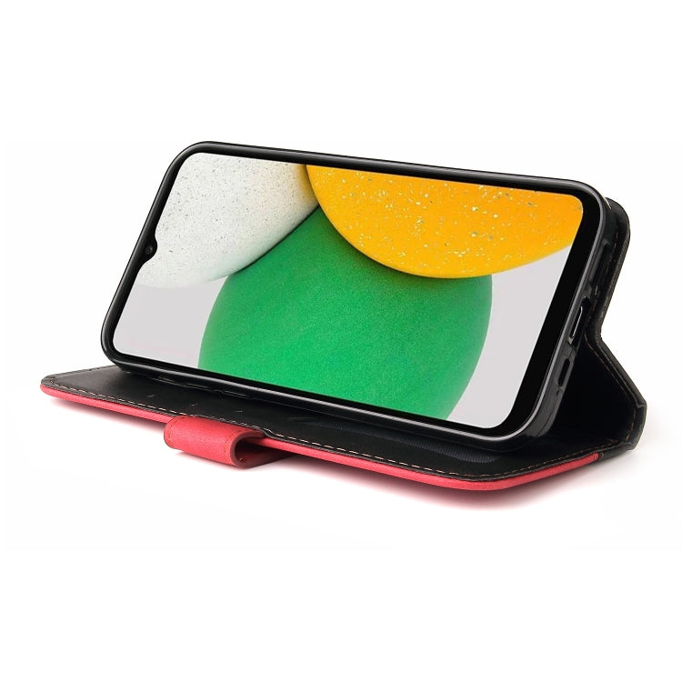 For Samsung Galaxy A03 Global Stitching-Color Flip Leather Phone Case with Holder