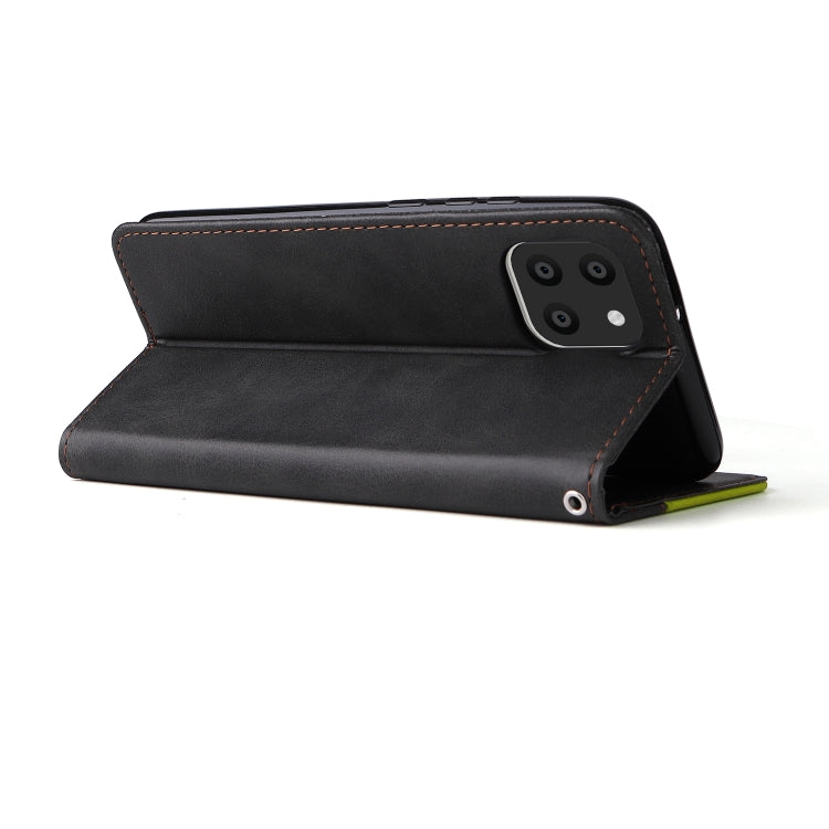 For Samsung Galaxy A03 Global Stitching-Color Flip Leather Phone Case with Holder