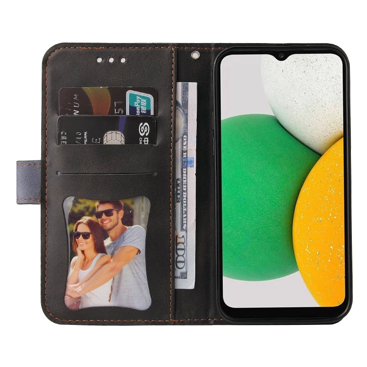 For Samsung Galaxy A03 Global Stitching-Color Flip Leather Phone Case with Holder