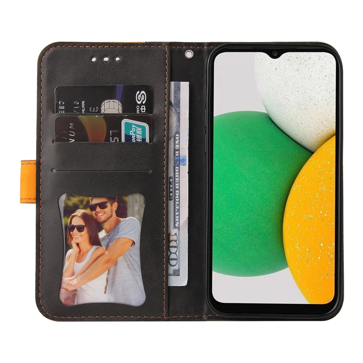 For Samsung Galaxy A03 Global Stitching-Color Flip Leather Phone Case with Holder