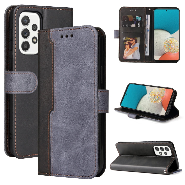 For Samsung Galaxy A53 5G Stitching-Color Flip Leather Phone Case with Holder