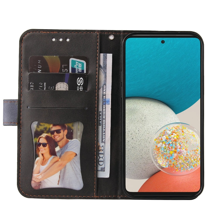 For Samsung Galaxy A53 5G Stitching-Color Flip Leather Phone Case with Holder
