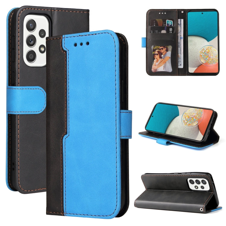 For Samsung Galaxy A53 5G Stitching-Color Flip Leather Phone Case with Holder