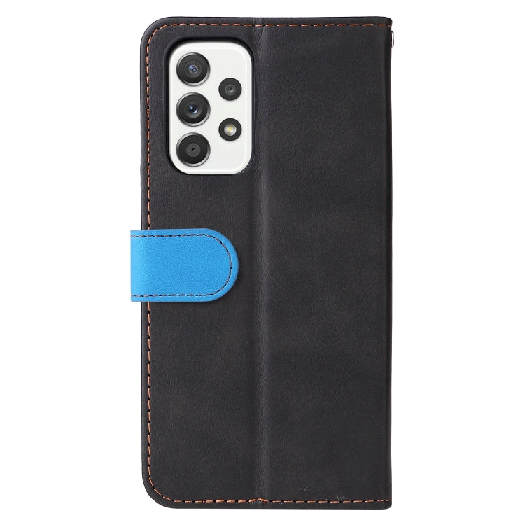 For Samsung Galaxy A53 5G Stitching-Color Flip Leather Phone Case with Holder