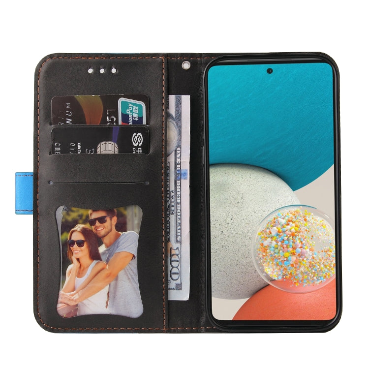 For Samsung Galaxy A53 5G Stitching-Color Flip Leather Phone Case with Holder