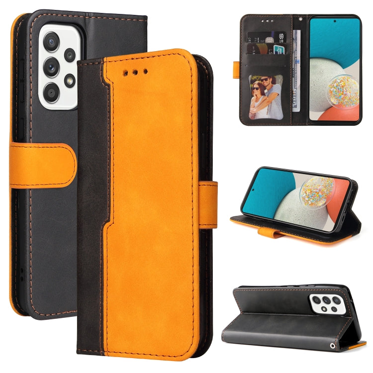 For Samsung Galaxy A53 5G Stitching-Color Flip Leather Phone Case with Holder