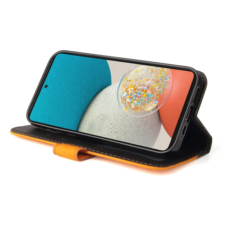 For Samsung Galaxy A53 5G Stitching-Color Flip Leather Phone Case with Holder