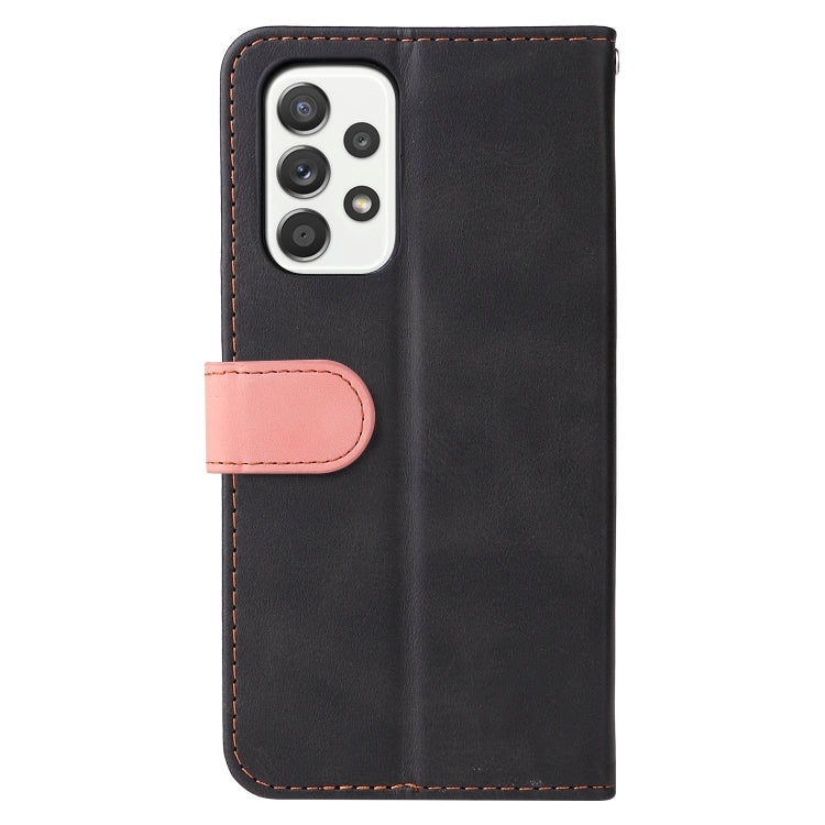 For Samsung Galaxy A53 5G Stitching-Color Flip Leather Phone Case with Holder