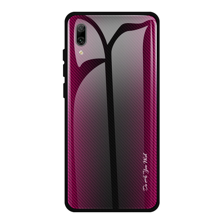 For Huawei Enjoy 9 Plus / Y9 2019 Texture Gradient Glass Protective Case