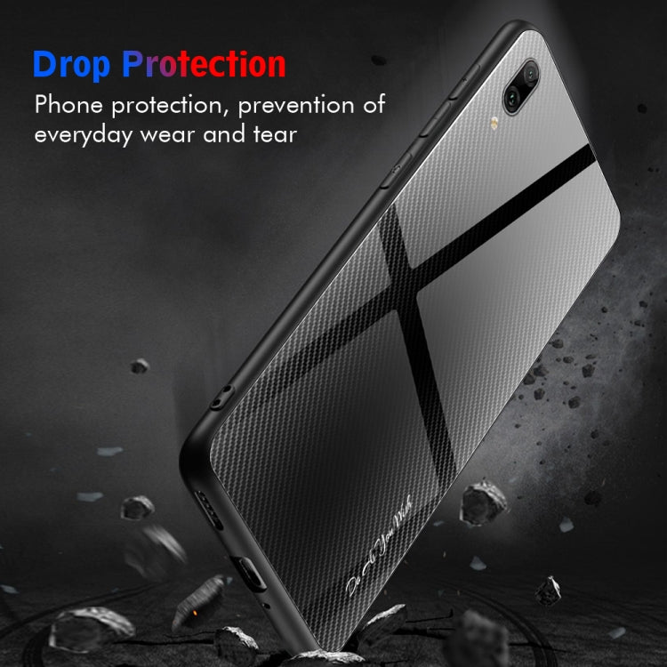 For Huawei Enjoy 9 Plus / Y9 2019 Texture Gradient Glass Protective Case