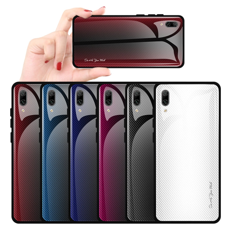 For Huawei Enjoy 9 Plus / Y9 2019 Texture Gradient Glass Protective Case