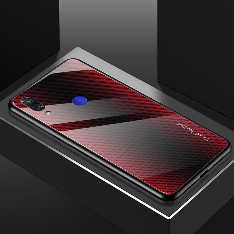 For Xiaomi Redmi Note 7 Texture Gradient Glass Protective Case