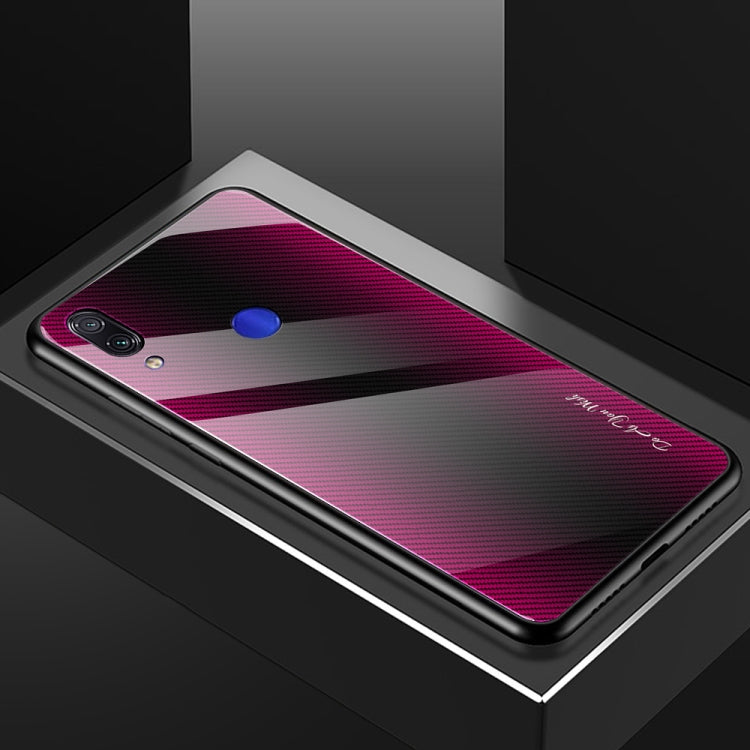For Xiaomi Redmi Note 7 Texture Gradient Glass Protective Case