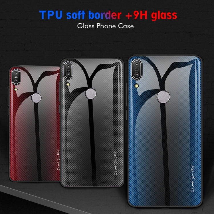 For Asus ZenFone Max Pro M1 ZB601KL Texture Gradient Glass Protective Case