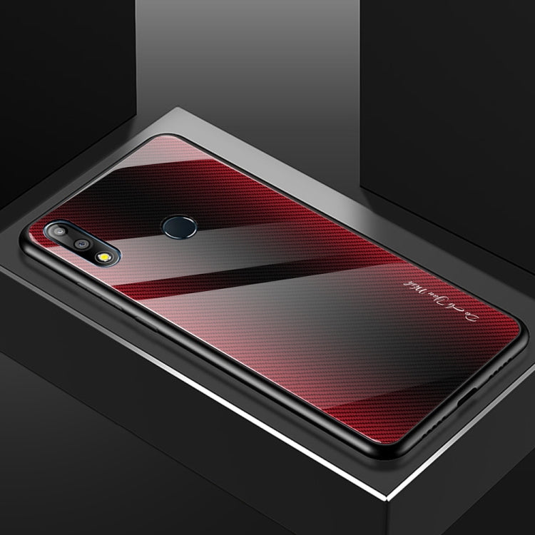 For Asus ZenFone Max Pro M2 ZB631KL Texture Gradient Glass Protective Case