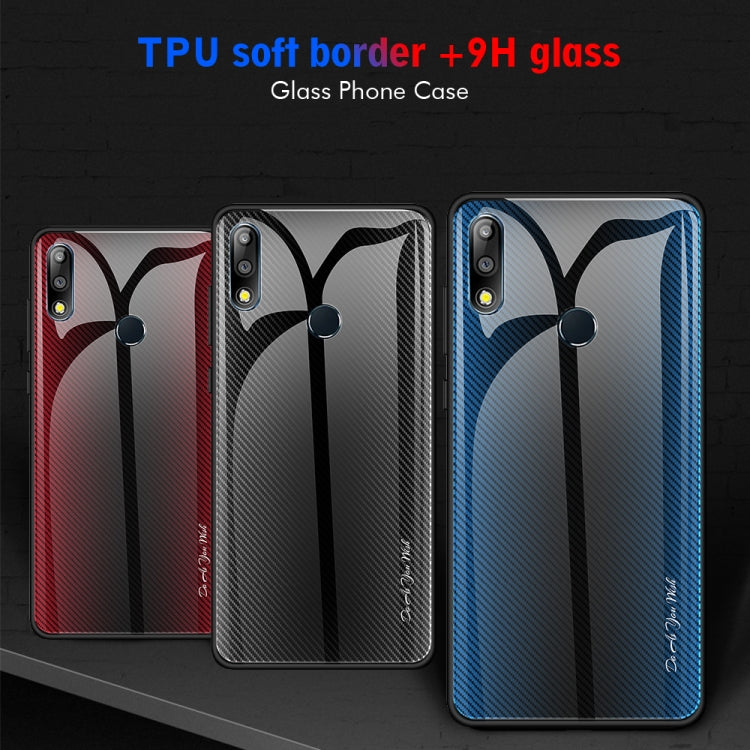 For Asus ZenFone Max Pro M2 ZB631KL Texture Gradient Glass Protective Case